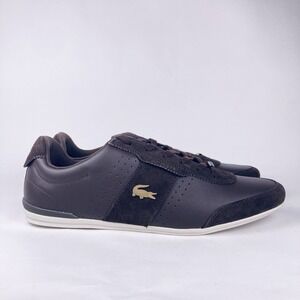 Lacoste Men's‎ Casual Croc Logo Oreno Brown/Gold Shoes Sneakers Size 12 M